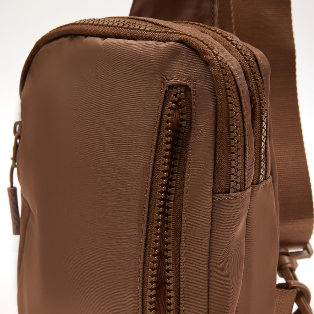 Convertible Sling Backpack for Women & Men – Lightweight 3-in-1 Crossbody Daypack with Adjustable Strap, Anti-Theft Pocket, Water-Resistant Small Travel Bag (Caramel)