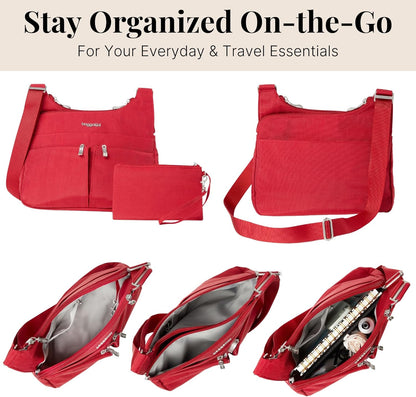 Crossbody Travel Bag 11x8.5 Lightweight Water-resistant Nylon Handbag