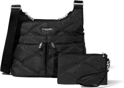Crossbody Travel Bag 11x8.5 Lightweight Water-resistant Nylon Handbag