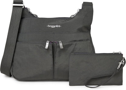 Crossbody Travel Bag 11x8.5 Lightweight Water-resistant Nylon Handbag