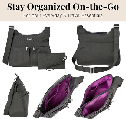 Crossbody Travel Bag 11x8.5 Lightweight Water-resistant Nylon Handbag