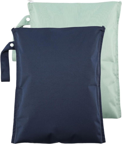Wet Dry Bag, Waterproof Travel Bag for Baby Cloth Diapers, Swimsuit, Pump Parts, Pool, Gym Clothes, Toiletry, Strap to Stroller, Daycare,Food Storage and Wet Clothes(Navy Blue)