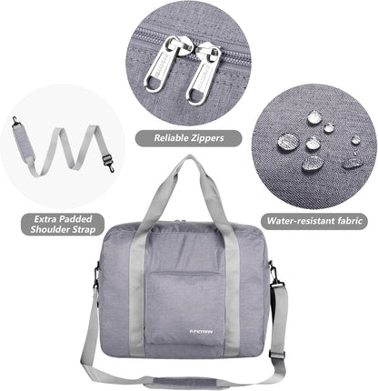 For Allegaint Airlines Personal Item Bag 17.7x12.6x6.3 Foldable Travel Duffel Bag Underseat Carry-on Luggage for Women and men 25L(Purple)