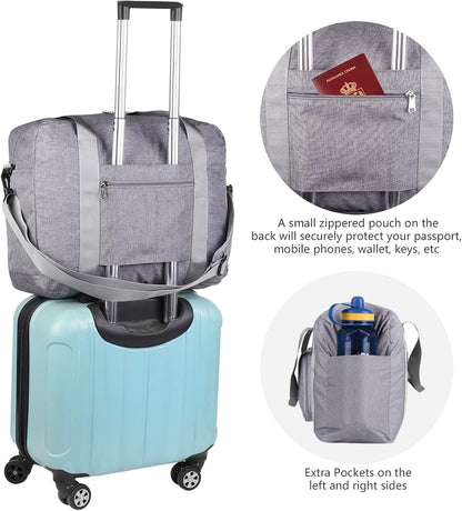 For Allegaint Airlines Personal Item Bag 17.7x12.6x6.3 Foldable Travel Duffel Bag Underseat Carry-on Luggage for Women and men 25L(Purple)