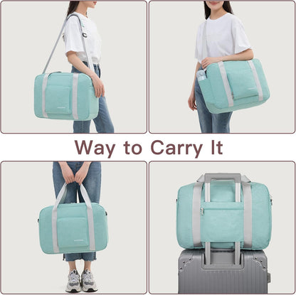 For Allegaint Airlines Personal Item Bag 17.7x12.6x6.3 Foldable Travel Duffel Bag Underseat Carry-on Luggage for Women and men 25L(Purple)