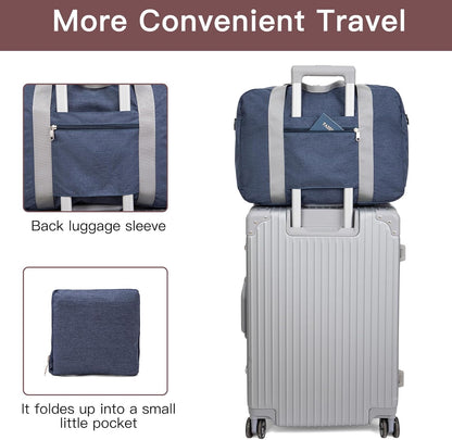 For Allegaint Airlines Personal Item Bag 17.7x12.6x6.3 Foldable Travel Duffel Bag Underseat Carry-on Luggage for Women and men 25L(Purple)