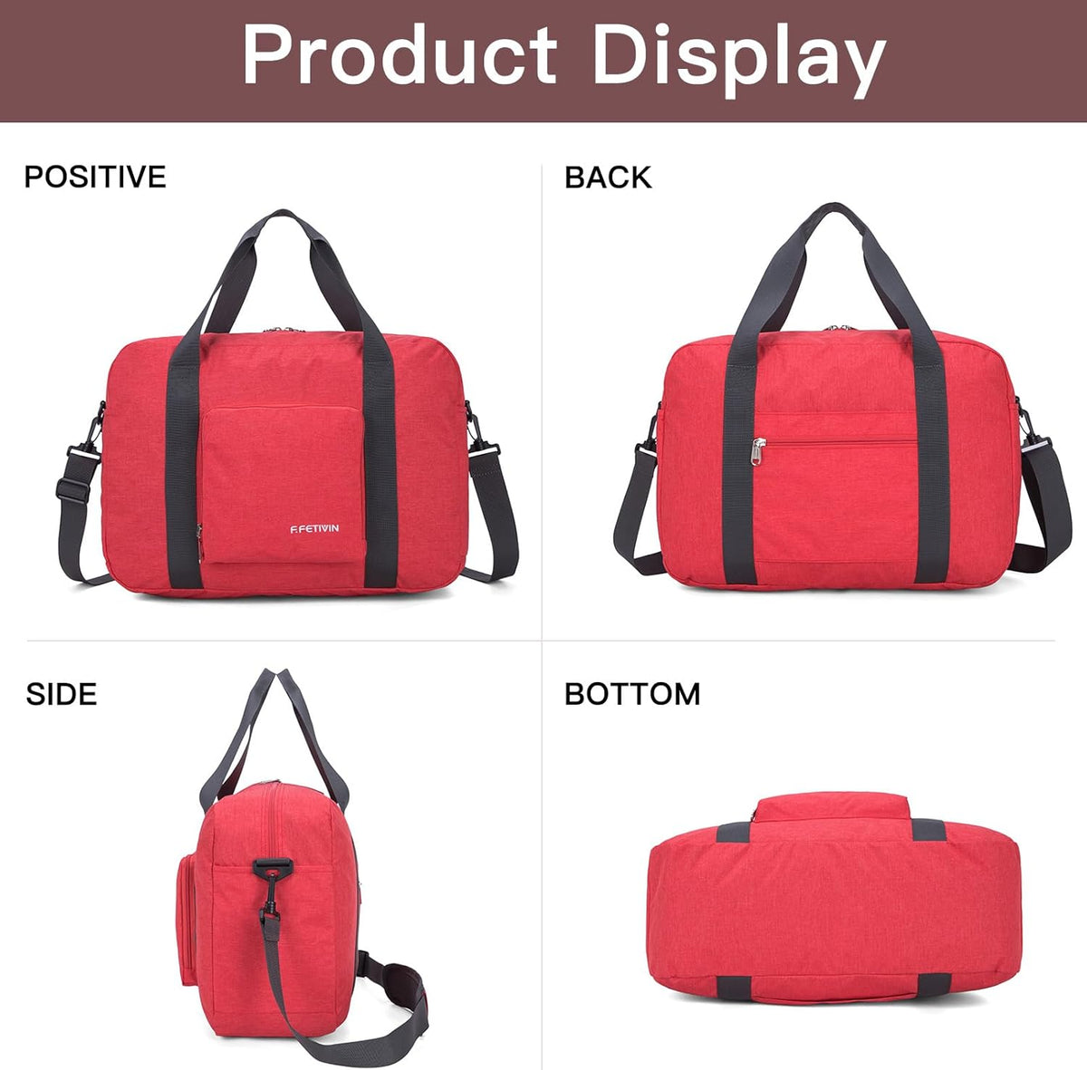 For Allegaint Airlines Personal Item Bag 17.7x12.6x6.3 Foldable Travel Duffel Bag Underseat Carry-on Luggage for Women and men 25L(Purple)
