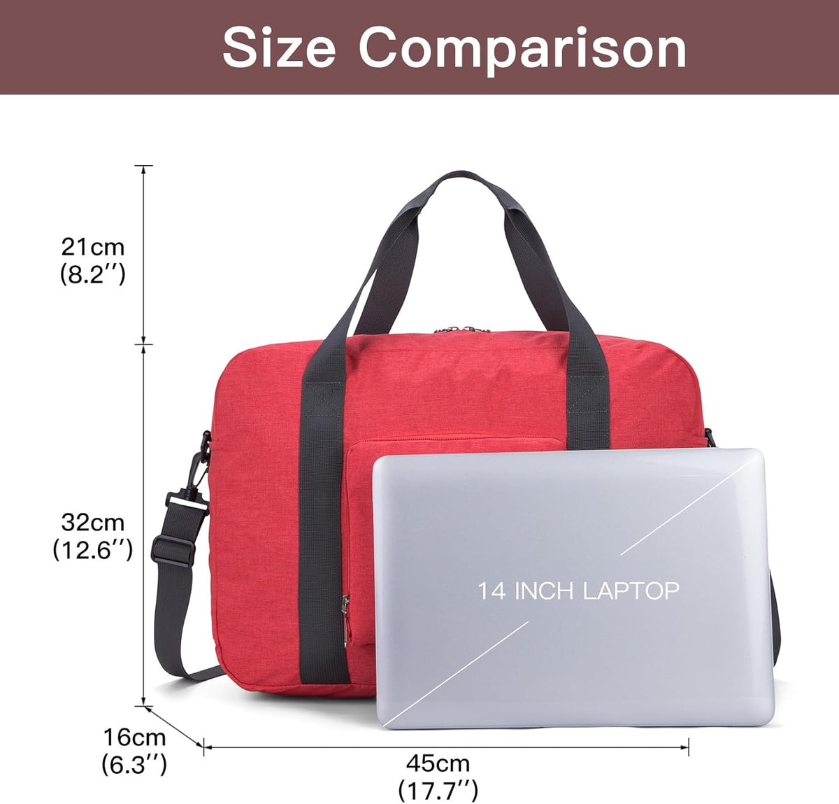 For Allegaint Airlines Personal Item Bag 17.7x12.6x6.3 Foldable Travel Duffel Bag Underseat Carry-on Luggage for Women and men 25L(Purple)