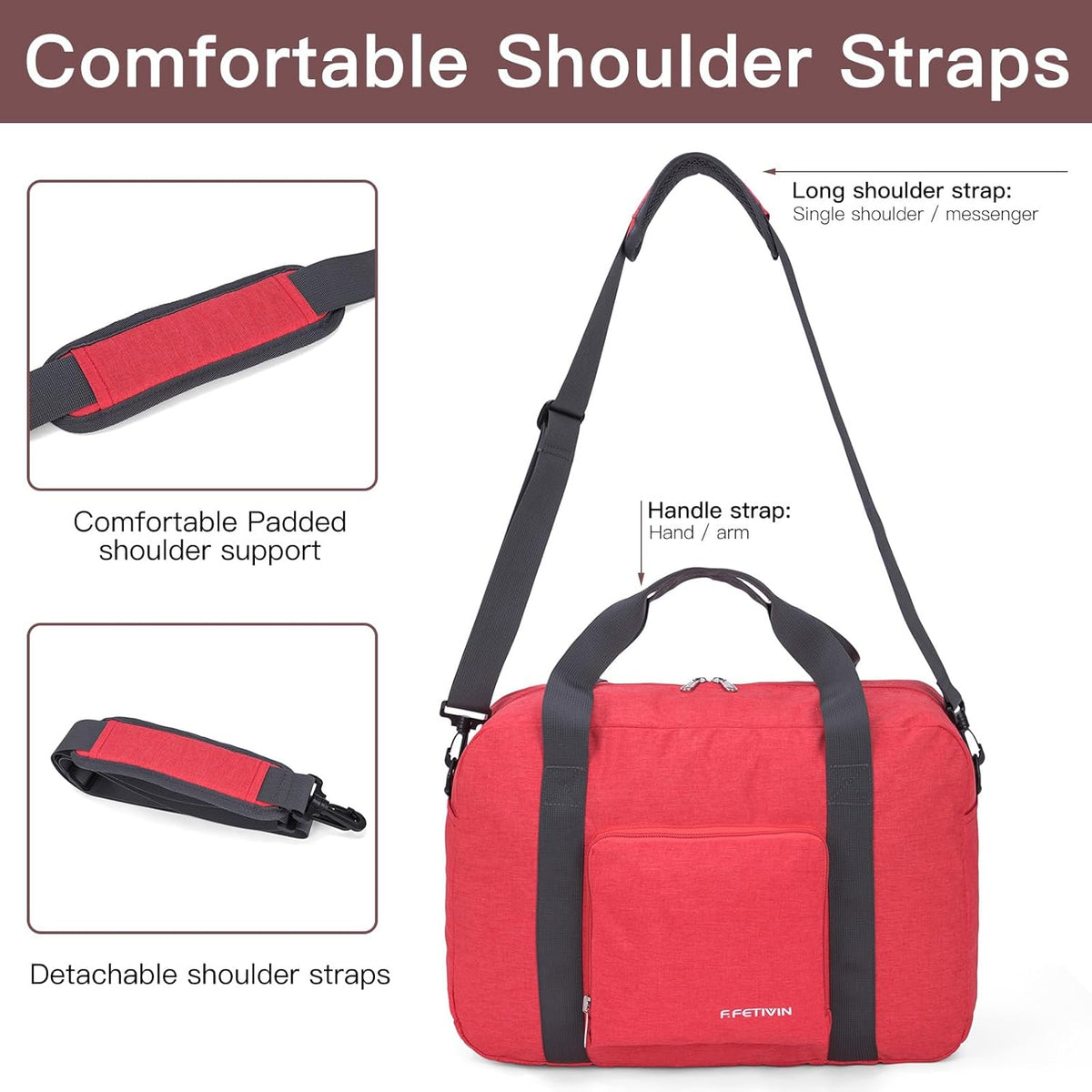For Allegaint Airlines Personal Item Bag 17.7x12.6x6.3 Foldable Travel Duffel Bag Underseat Carry-on Luggage for Women and men 25L(Purple)