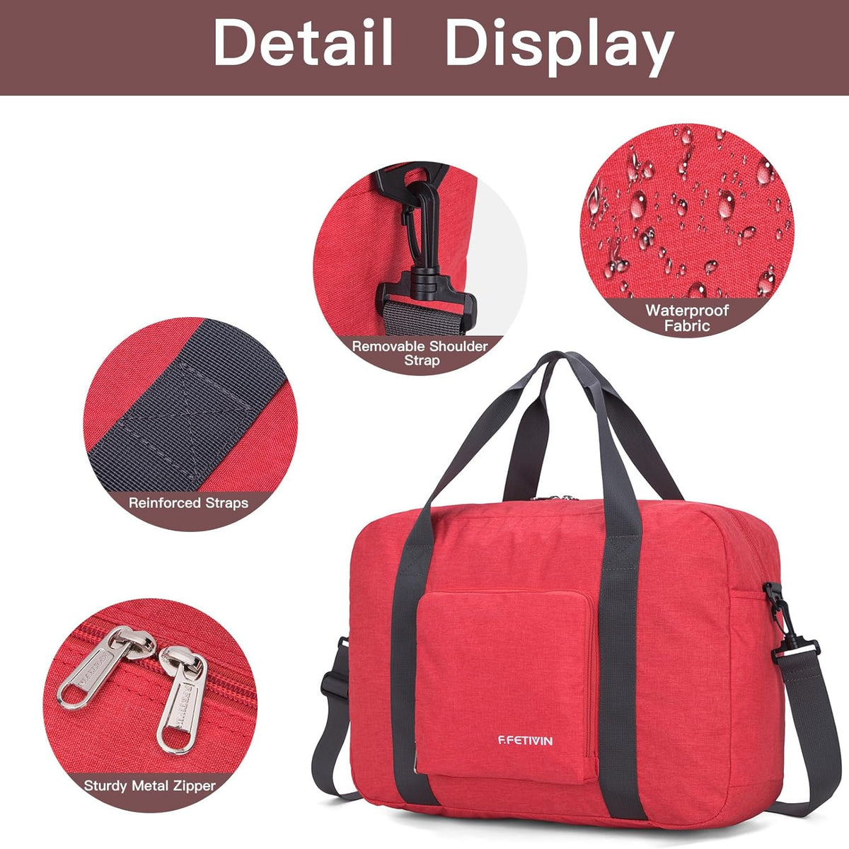 For Allegaint Airlines Personal Item Bag 17.7x12.6x6.3 Foldable Travel Duffel Bag Underseat Carry-on Luggage for Women and men 25L(Purple)