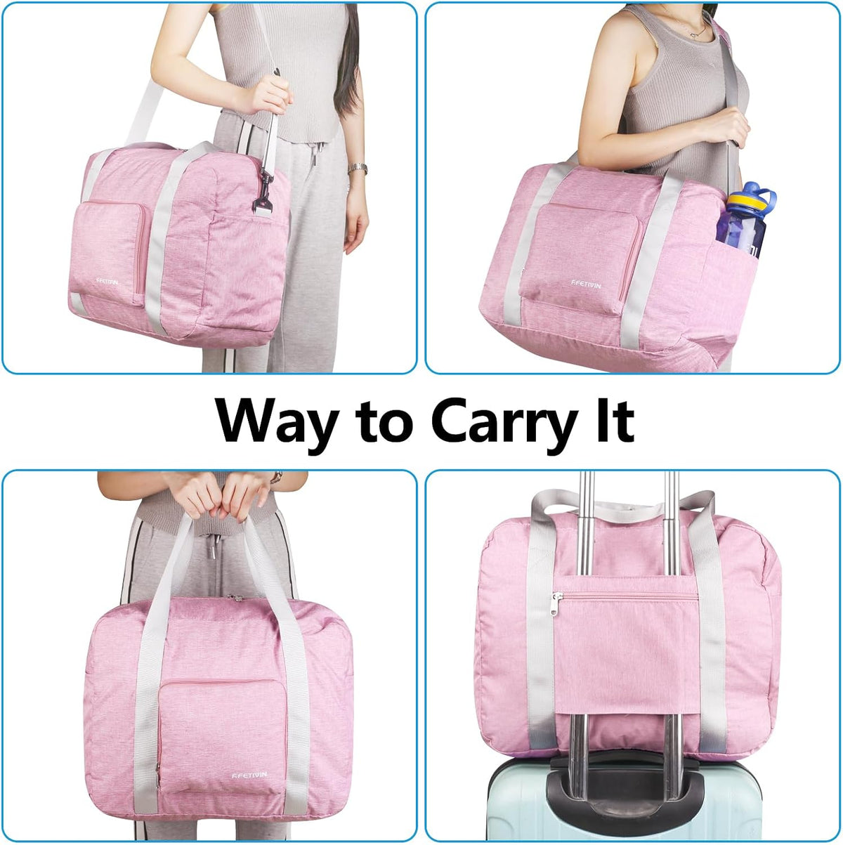 For Allegaint Airlines Personal Item Bag 17.7x12.6x6.3 Foldable Travel Duffel Bag Underseat Carry-on Luggage for Women and men 25L(Purple)