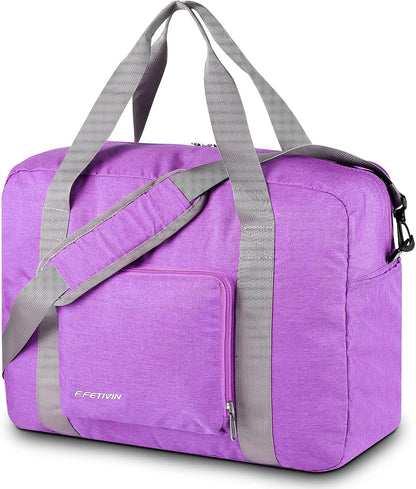 For Allegaint Airlines Personal Item Bag 17.7x12.6x6.3 Foldable Travel Duffel Bag Underseat Carry-on Luggage for Women and men 25L(Purple)