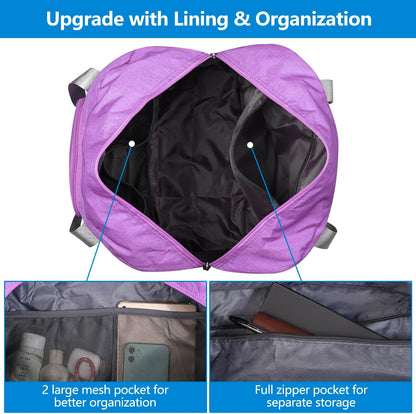 For Allegaint Airlines Personal Item Bag 17.7x12.6x6.3 Foldable Travel Duffel Bag Underseat Carry-on Luggage for Women and men 25L(Purple)