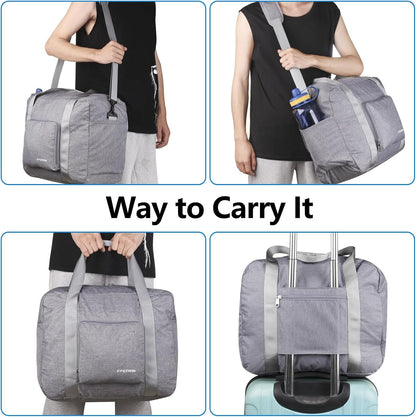 For Allegaint Airlines Personal Item Bag 17.7x12.6x6.3 Foldable Travel Duffel Bag Underseat Carry-on Luggage for Women and men 25L(Purple)