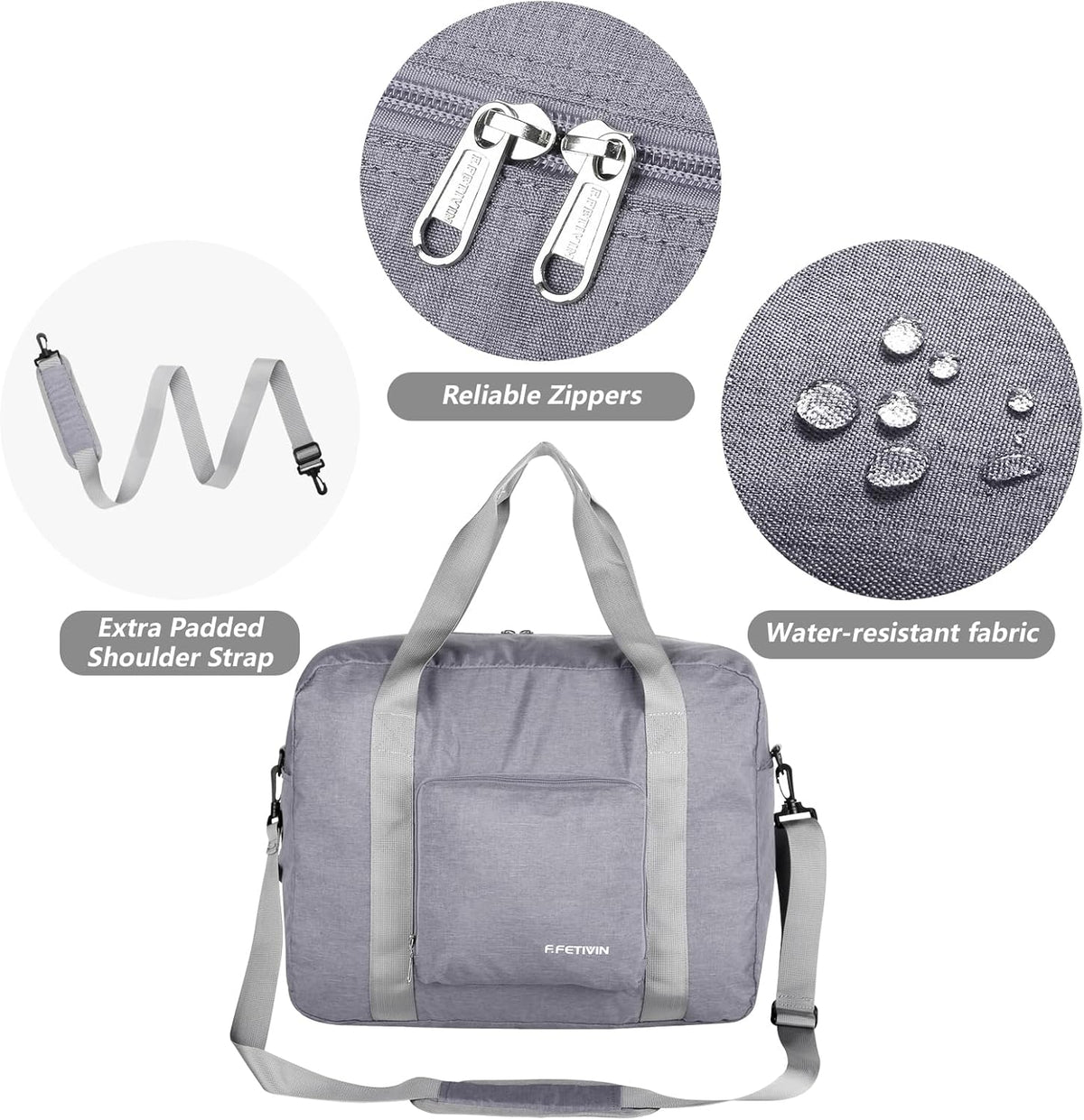 For Allegaint Airlines Personal Item Bag 17.7x12.6x6.3 Foldable Travel Duffel Bag Underseat Carry-on Luggage for Women and men 25L(Purple)
