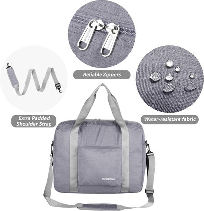 For Allegaint Airlines Personal Item Bag 17.7x12.6x6.3 Foldable Travel Duffel Bag Underseat Carry-on Luggage for Women and men 25L(Purple)