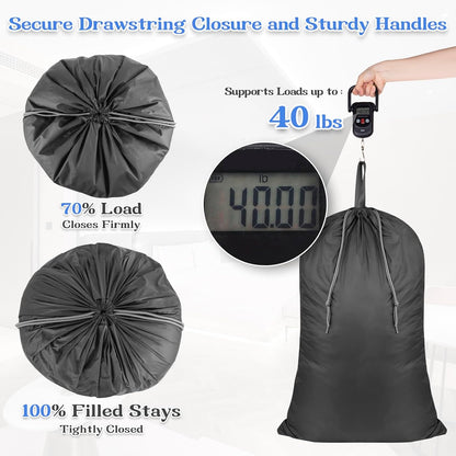 Extra Large Heavy Duty Laundry Bag for Dorm & Family | Tear-resistant 120L hamper liner holds 40lbs. Perfect washable sack for college dorms, laundromats, and seasonal storage