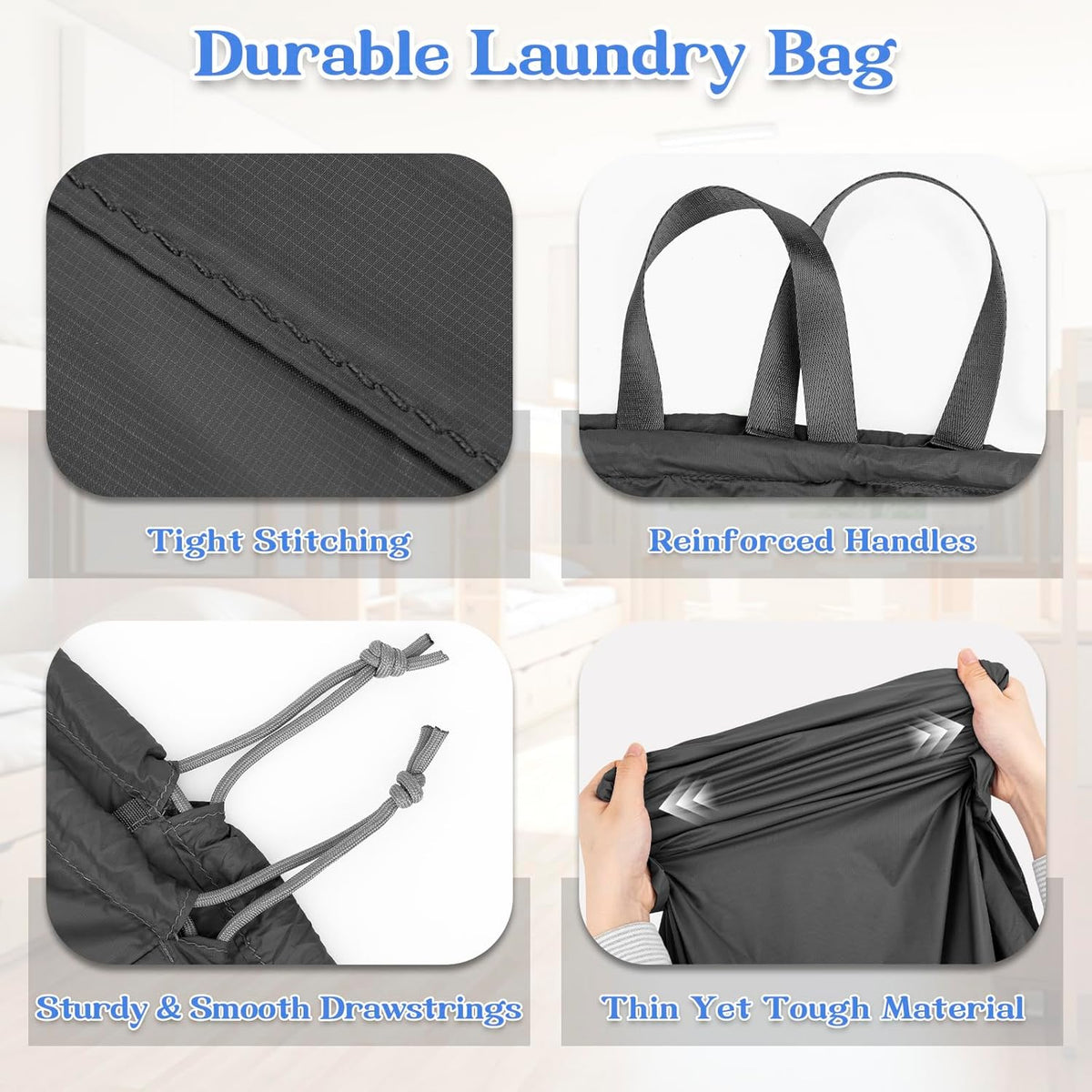 Extra Large Heavy Duty Laundry Bag for Dorm & Family | Tear-resistant 120L hamper liner holds 40lbs. Perfect washable sack for college dorms, laundromats, and seasonal storage