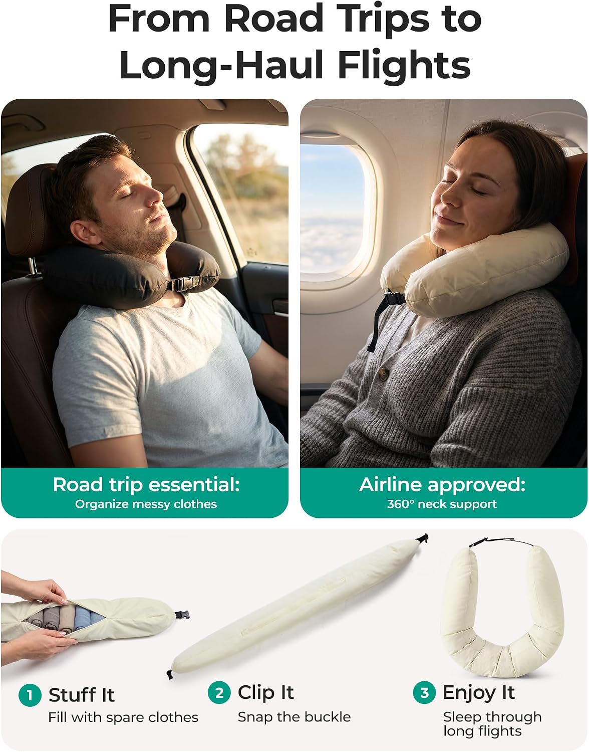 6 Set Packing Cubes for Travel with Budget Airline Neck Pillow | Travel essentials, Premium Taslan luggage organizers for all suitcases, Ultimate budget airline hack, 100% Personal item safe