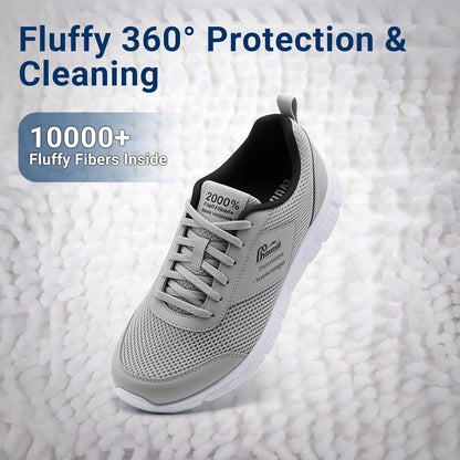 Shoe Washing Machine Bag - Fluffy Fibers Shoe Laundry Bag for Washer and Dryer - Adjustable Shoe Bag for Washing Machine (1, Yellow and Blue)