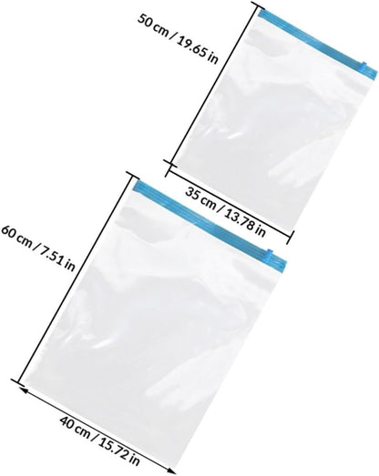 12pcs Reusable Roll up Vacuum Compression Bags 35x50 40x60cm Pa+pe Space Saving Storage for Travel Luggage and Clothes Organization