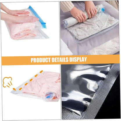 12pcs Reusable Roll up Vacuum Compression Bags 35x50 40x60cm Pa+pe Space Saving Storage for Travel Luggage and Clothes Organization