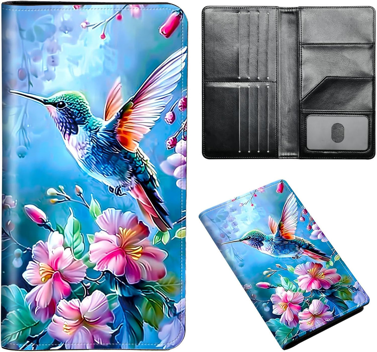 Exquisite Passport Holder for Travel Accessory, Coconut Beach Leather Passport Cover with Space for Documents and Family Photos, Travel Passport Credit Card Wallet for Women and Men