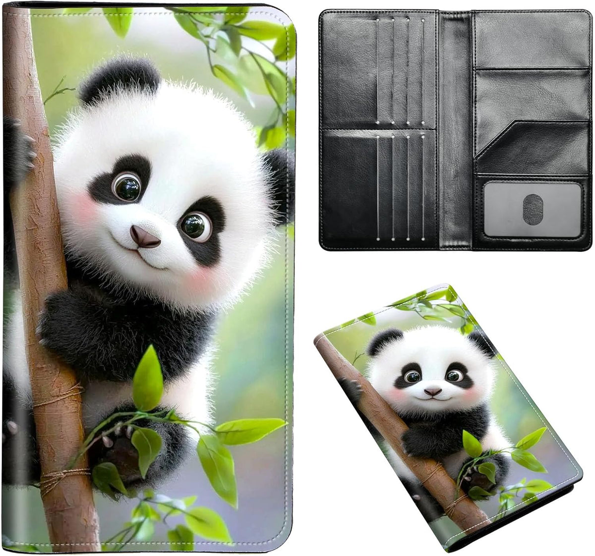 Exquisite Passport Holder for Travel Accessory, Coconut Beach Leather Passport Cover with Space for Documents and Family Photos, Travel Passport Credit Card Wallet for Women and Men