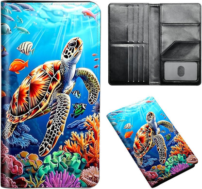 Exquisite Passport Holder for Travel Accessory, Coconut Beach Leather Passport Cover with Space for Documents and Family Photos, Travel Passport Credit Card Wallet for Women and Men