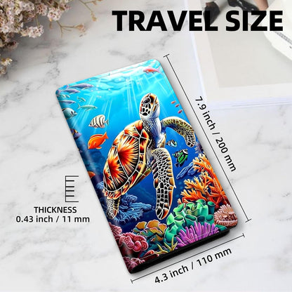 Exquisite Passport Holder for Travel Accessory, Coconut Beach Leather Passport Cover with Space for Documents and Family Photos, Travel Passport Credit Card Wallet for Women and Men