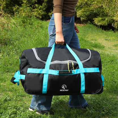26" Rolling Duffle Bag with Wheels, 85L Foldable Gym Duffel Bag | Collapsible Check-in Heavy Duty Carry-on Wheeled Roller Duffle Bag for Men Women Luggage, Fit airline, Navy