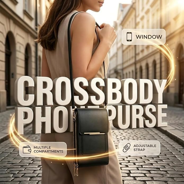 Touchscreen Phone Crossbody Bag,small crossbody bags for women,Compact and Portable,Cell Phone Purse with Adjustable Strap
