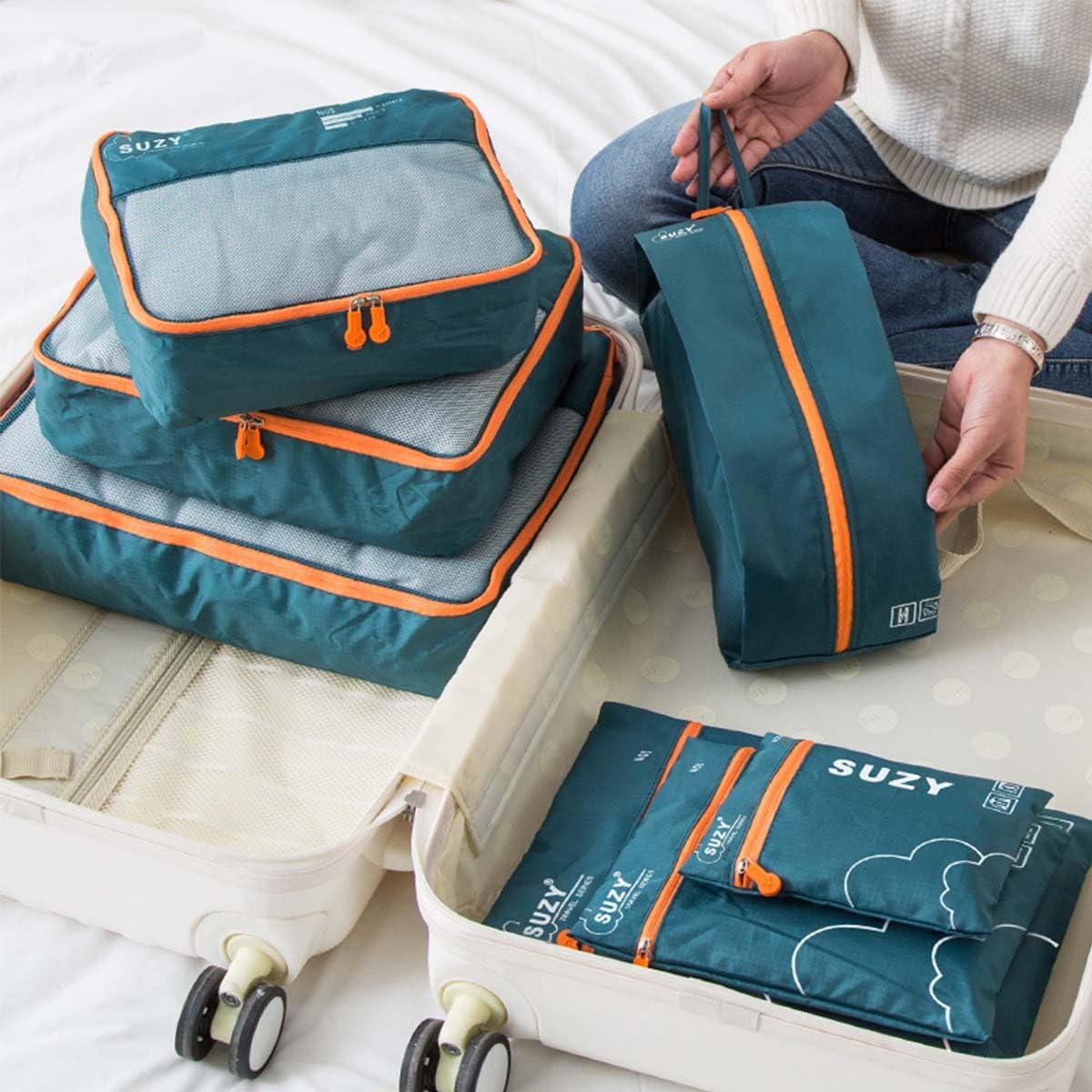 Travel Packing Cubes Set of 7, Luggage Bags Organizers for Suitcase, Lightweight Packing Cubes for Travel Organization and Storage