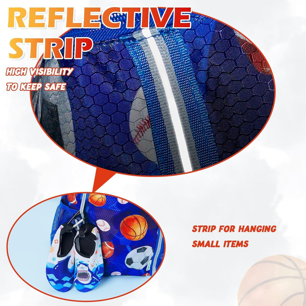 Kids Gym Drawstring Backpack String Bag, Shark Sports Gym Bag for Kids Boys Waterproof Swimming Beach String Cinch Backpack with Two Water Bottle Pocket