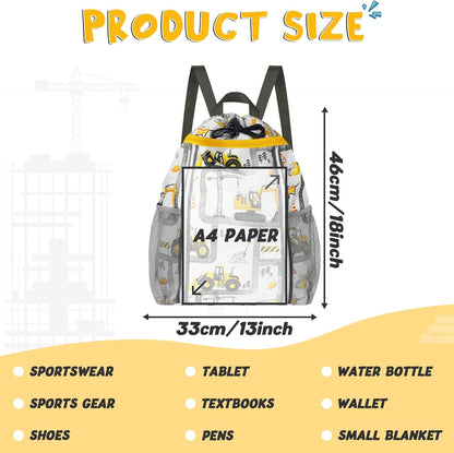 Kids Gym Drawstring Backpack String Bag, Shark Sports Gym Bag for Kids Boys Waterproof Swimming Beach String Cinch Backpack with Two Water Bottle Pocket