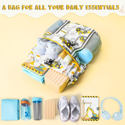 Kids Gym Drawstring Backpack String Bag, Shark Sports Gym Bag for Kids Boys Waterproof Swimming Beach String Cinch Backpack with Two Water Bottle Pocket
