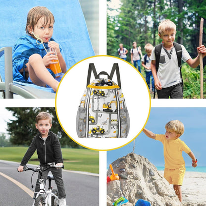 Kids Gym Drawstring Backpack String Bag, Shark Sports Gym Bag for Kids Boys Waterproof Swimming Beach String Cinch Backpack with Two Water Bottle Pocket