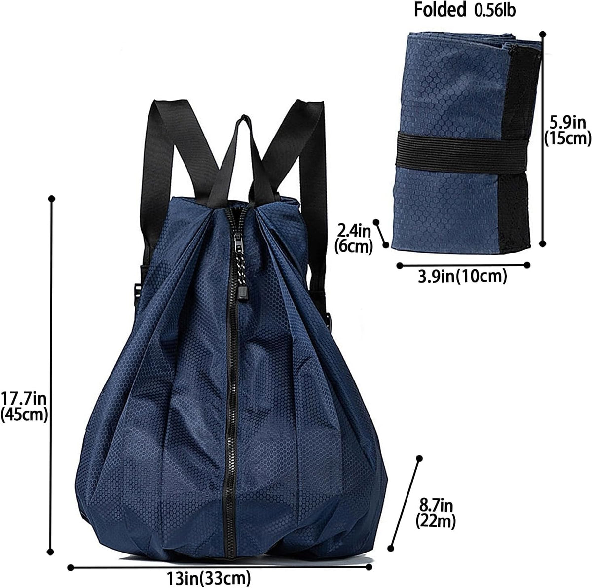 Ultra Lightweight Waterproof Small Hiking Backpack,Packable, Foldable Collapsible For Beach, Camping And Gym,Small Gym Bag, Casual daypacks, Travel Backpack, (Blue)
