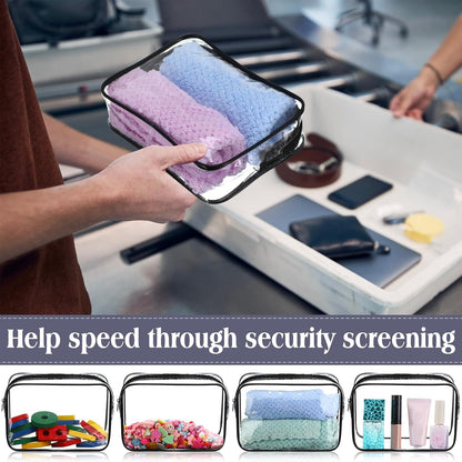 120 Pcs Clear Makeup Bags Bulk Tsa Approved Toiletry Bag for Travel Transparent Cosmetic Bag PVC Waterproof Travel Small Pouches with Zipper for Men and Women (White)