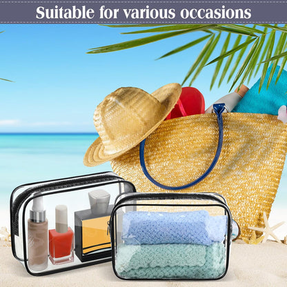 120 Pcs Clear Makeup Bags Bulk Tsa Approved Toiletry Bag for Travel Transparent Cosmetic Bag PVC Waterproof Travel Small Pouches with Zipper for Men and Women (White)