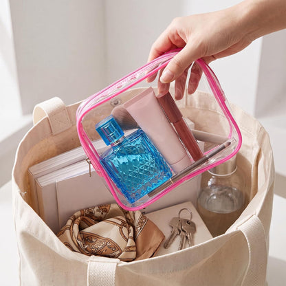 120 Pcs Clear Makeup Bags Bulk Tsa Approved Toiletry Bag for Travel Transparent Cosmetic Bag PVC Waterproof Travel Small Pouches with Zipper for Men and Women (White)