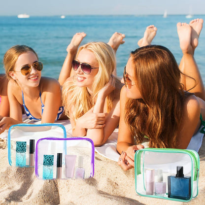 120 Pcs Clear Makeup Bags Bulk Tsa Approved Toiletry Bag for Travel Transparent Cosmetic Bag PVC Waterproof Travel Small Pouches with Zipper for Men and Women (White)