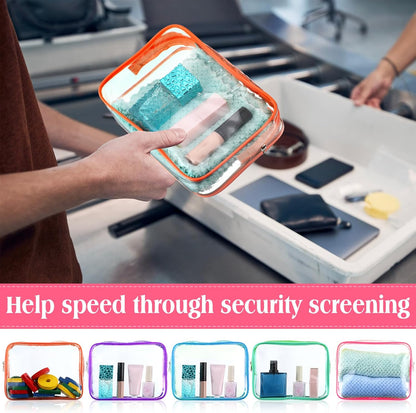 120 Pcs Clear Makeup Bags Bulk Tsa Approved Toiletry Bag for Travel Transparent Cosmetic Bag PVC Waterproof Travel Small Pouches with Zipper for Men and Women (White)