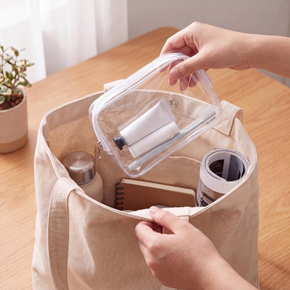 120 Pcs Clear Makeup Bags Bulk Tsa Approved Toiletry Bag for Travel Transparent Cosmetic Bag PVC Waterproof Travel Small Pouches with Zipper for Men and Women (White)