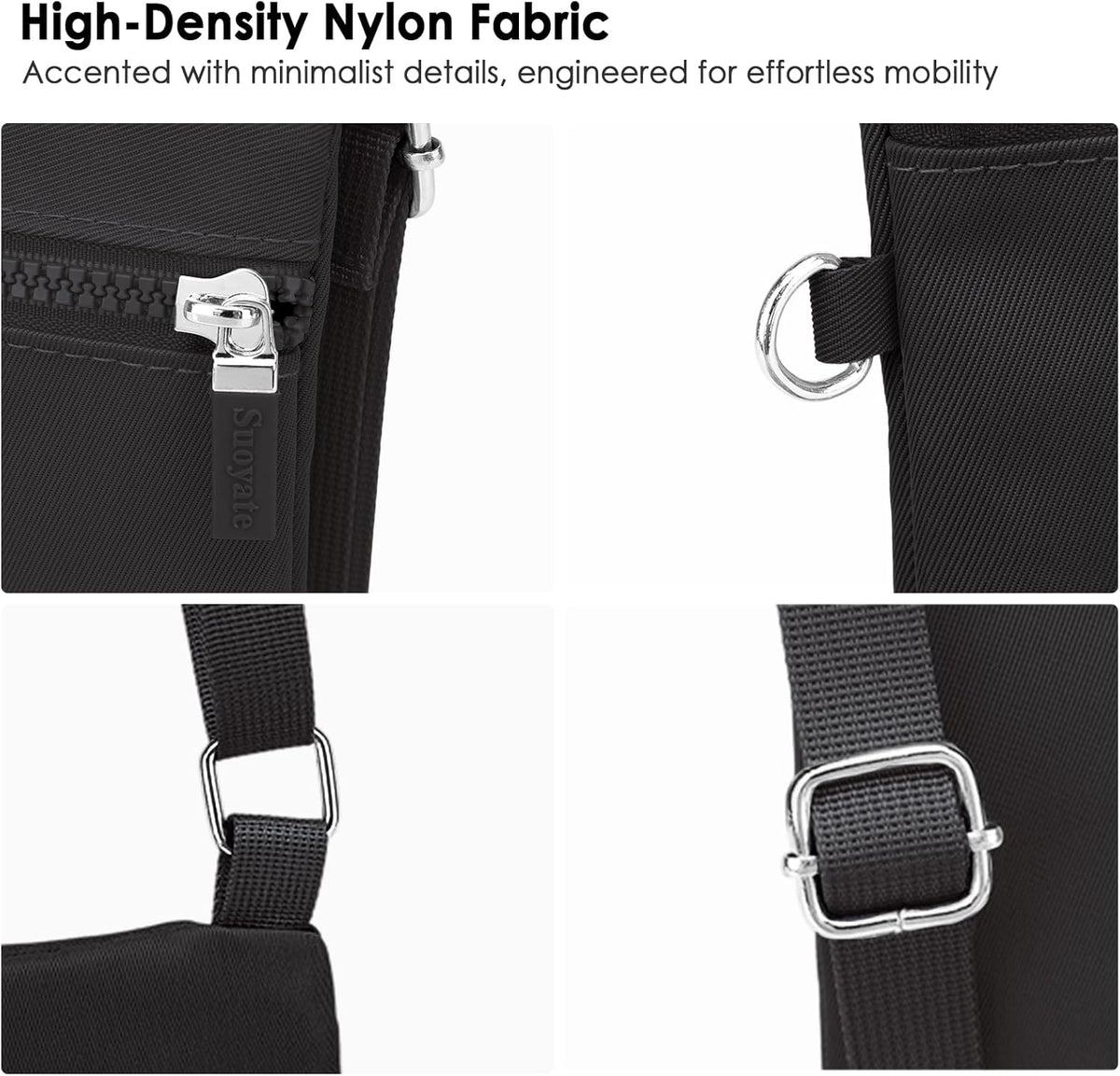 Mini Crossbody Phone Bag, Adjustable Cell Phone Purses, Travel Shoulder Bag Fit 6.9" Cellphone/Keys/Earbuds/Passport