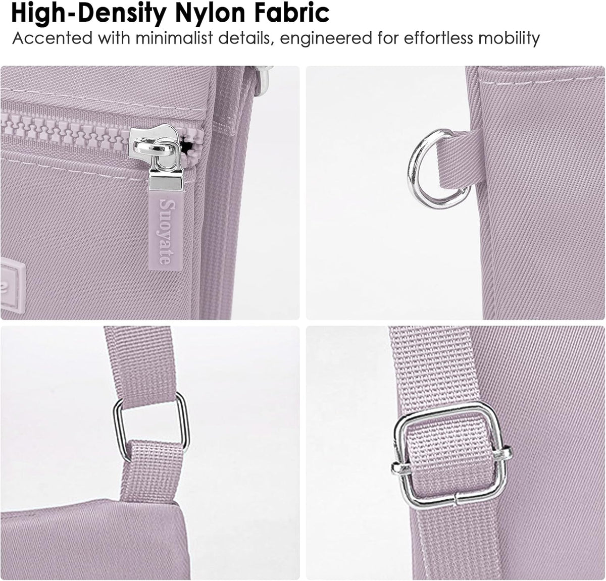 Mini Crossbody Phone Bag, Adjustable Cell Phone Purses, Travel Shoulder Bag Fit 6.9" Cellphone/Keys/Earbuds/Passport