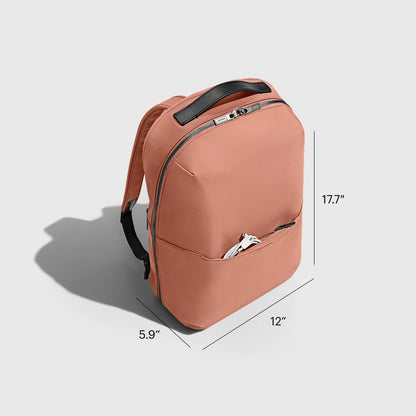 The Everywhere Zip Backpack - Personal Item Airline Approved Backpack with 16” Padded Laptop Sleeve, Water Bottle Pocket, Interior and Exterior Pockets - Fits Up to 16-Inch Laptops - Clay Pink