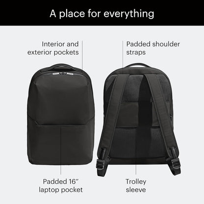 The Everywhere Zip Backpack - Personal Item Airline Approved Backpack with 16” Padded Laptop Sleeve, Water Bottle Pocket, Interior and Exterior Pockets - Fits Up to 16-Inch Laptops - Clay Pink