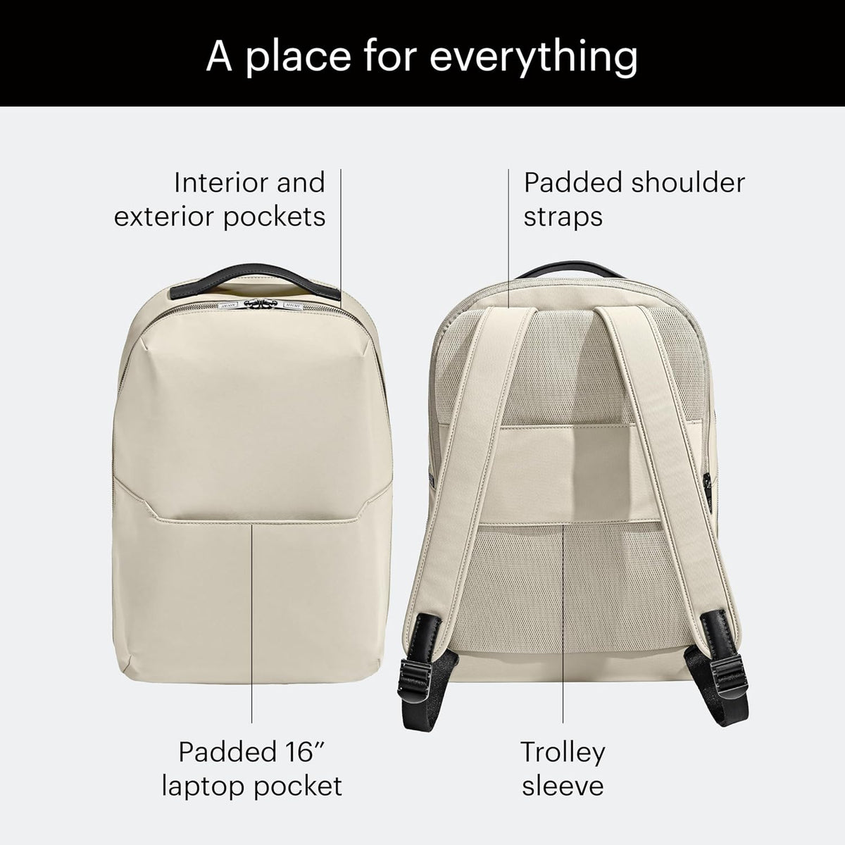 The Everywhere Zip Backpack - Personal Item Airline Approved Backpack with 16” Padded Laptop Sleeve, Water Bottle Pocket, Interior and Exterior Pockets - Fits Up to 16-Inch Laptops - Clay Pink