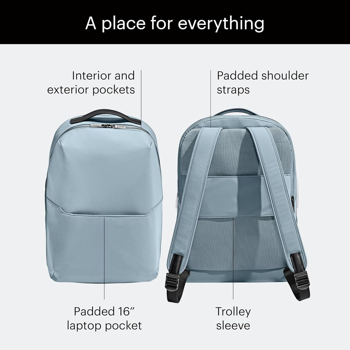 The Everywhere Zip Backpack - Personal Item Airline Approved Backpack with 16” Padded Laptop Sleeve, Water Bottle Pocket, Interior and Exterior Pockets - Fits Up to 16-Inch Laptops - Clay Pink